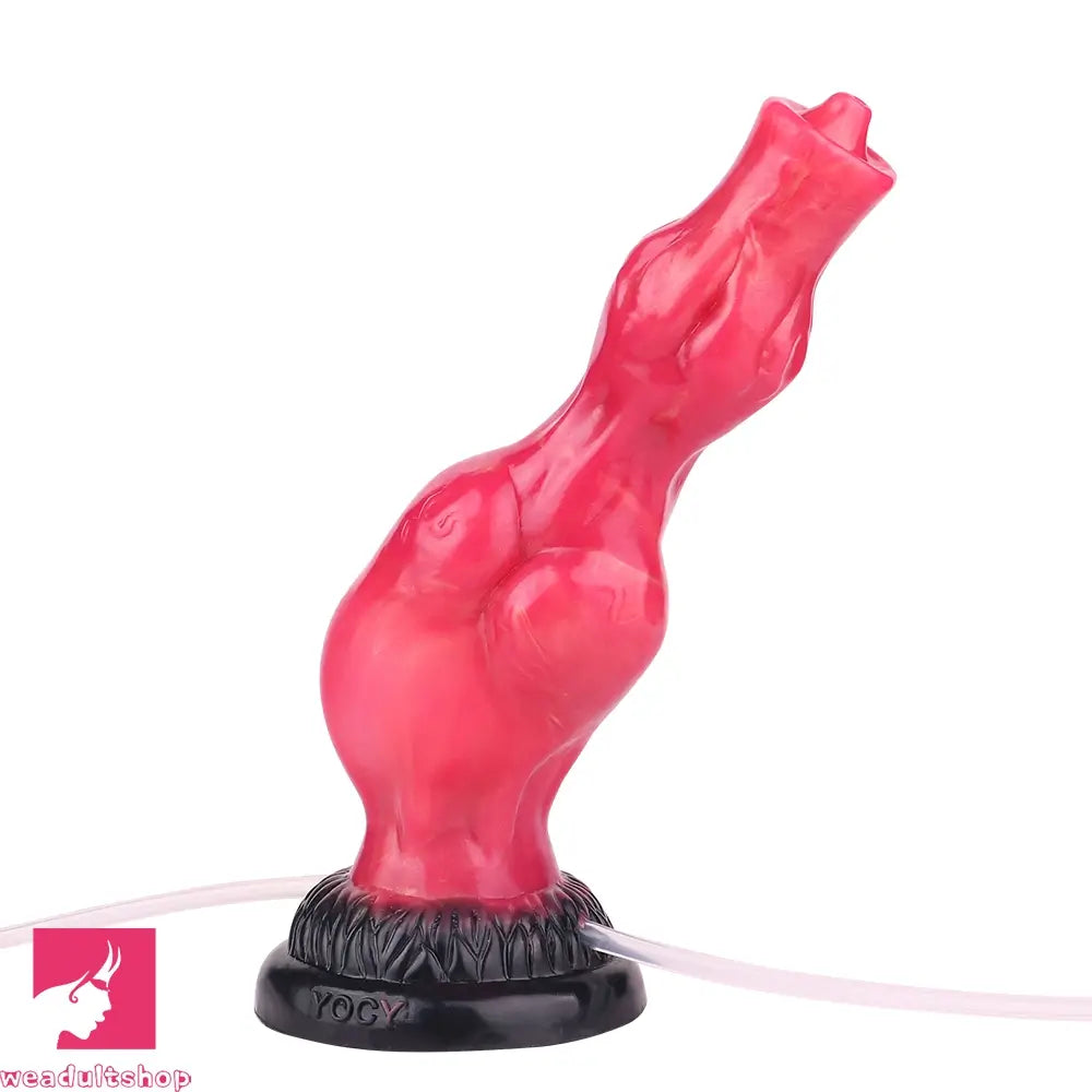 8.11in Dog Knot Silicone Soft Big Ejaculating Dildo G-Spot Stimulato Cock