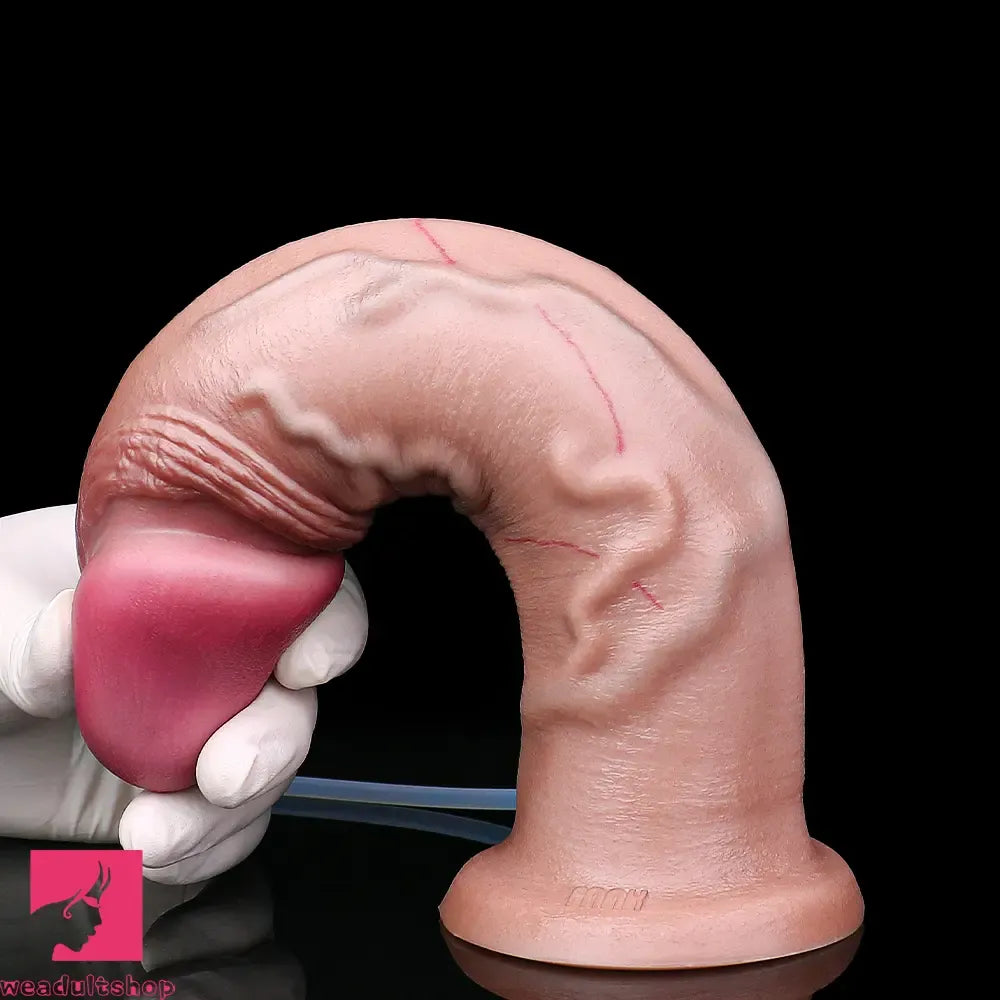 9.84in Double Density Silicone Soft Ejaculating Dildo For Anus Masturbation