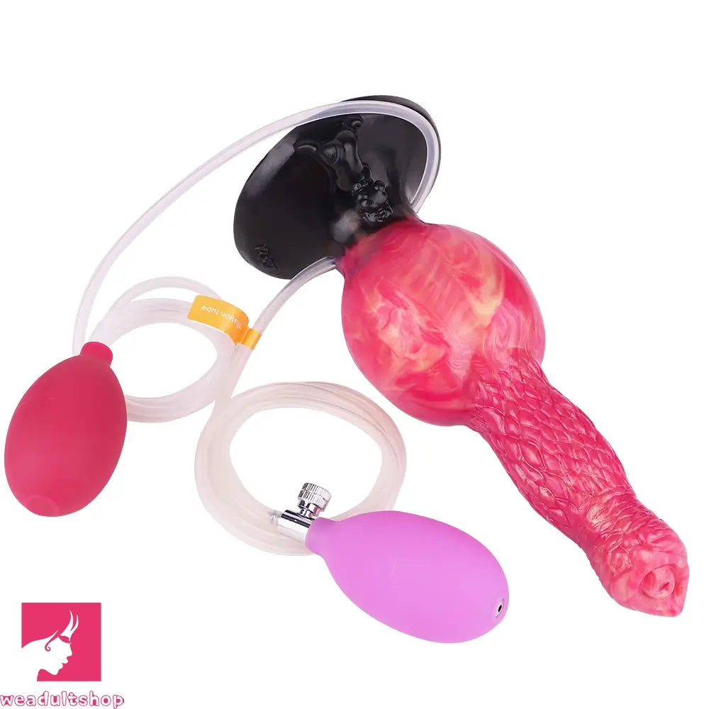 8.54in Fantasy Knotted Silicone Soft Big Dildo Ejaculating Penis Cock Toy