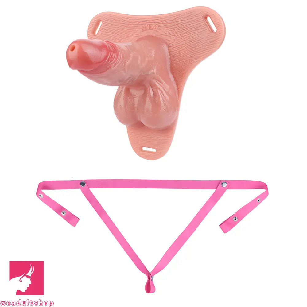 7.48in Strap on Silicone Cock Cage Dildo For Chastity Cock Hollow Dildo