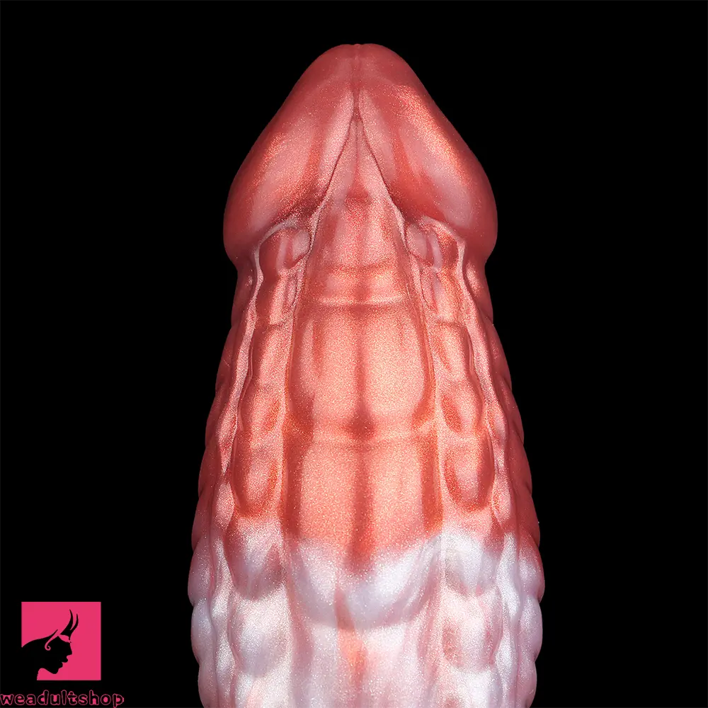 9.76in Knotted Monster Animal Double Layer Silicone Dildo Female Toy
