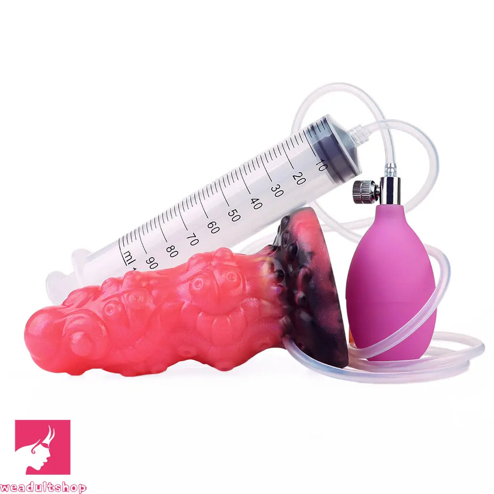 5.91in Fantasy Octopus Silicone Flexible Inflatable Spraying Water Dildo