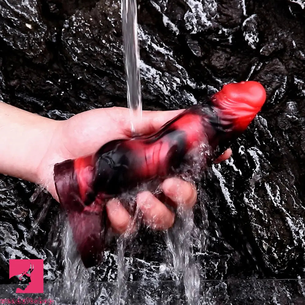 7.09in Silicone Cock Sleeve Knot Dildo Vibrating Hollow Cock Ring Penis Toy