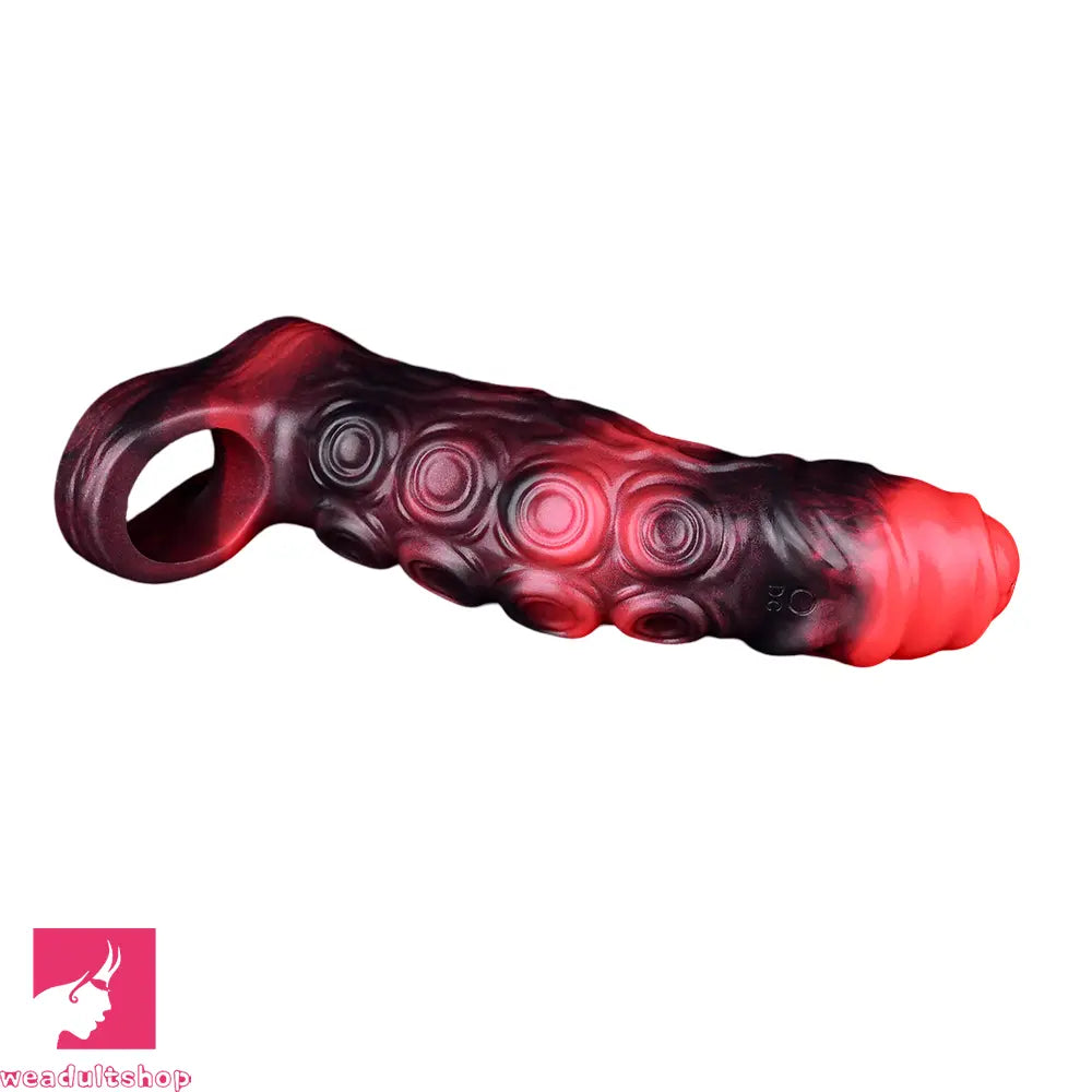 5.98in 7.09in Silicone Tentacle Sleeve Knot Vibrating Hollow Female Dildo