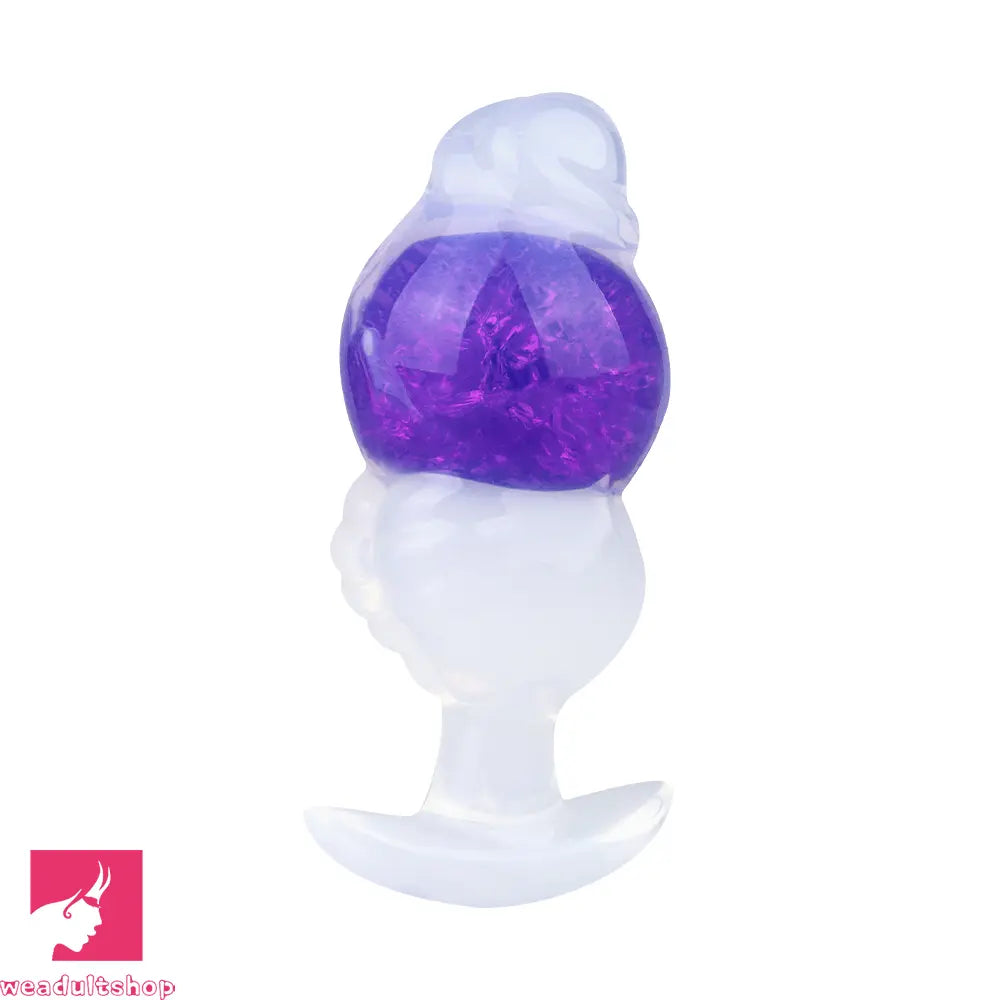 5.63in Luminous Silicone Anal Beads Dildo Anal Cock Toy With Anchor