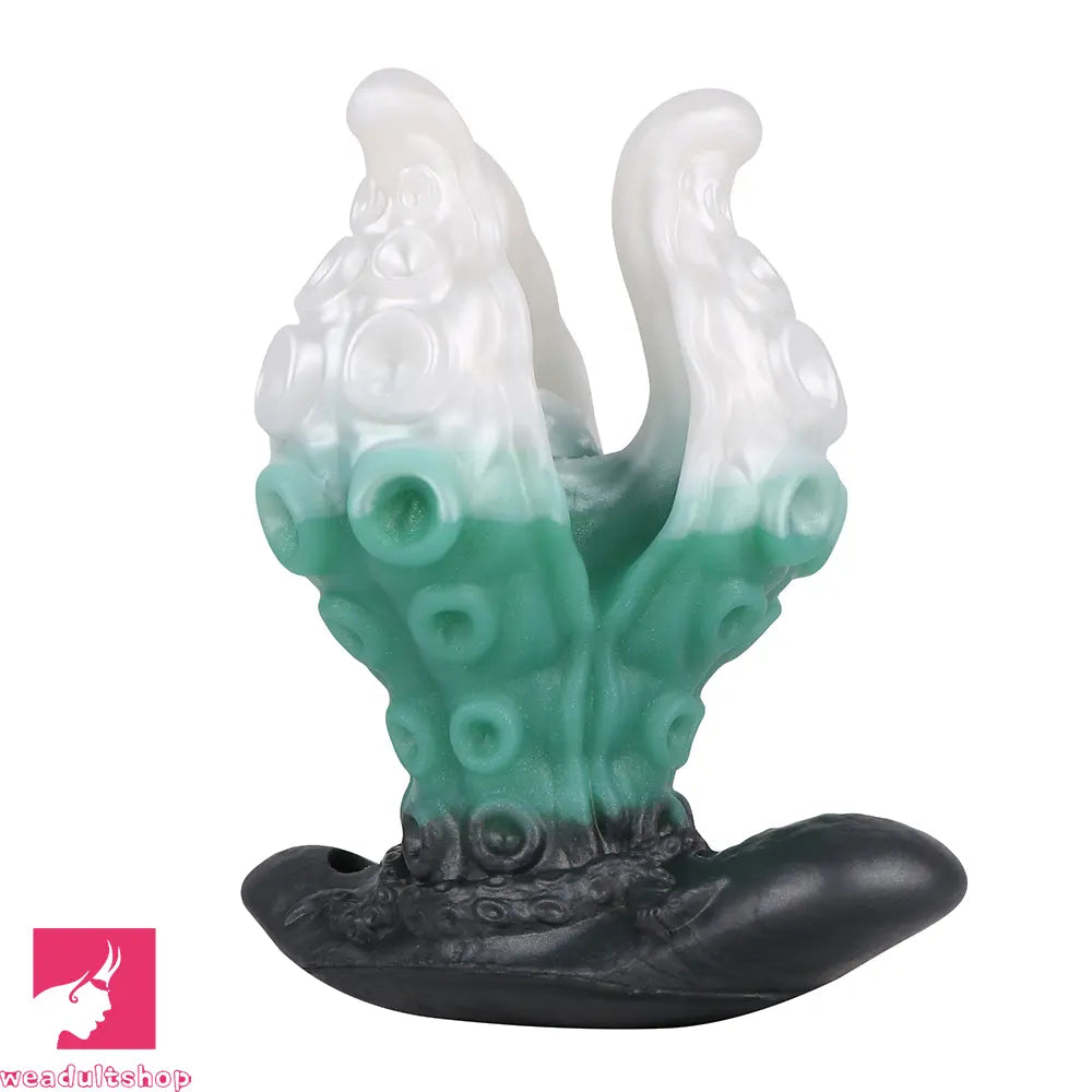 4.25in 5.15in 6.22in Odd Anchor Strap on Vibrating Mouth Gag Tentacle Dildo