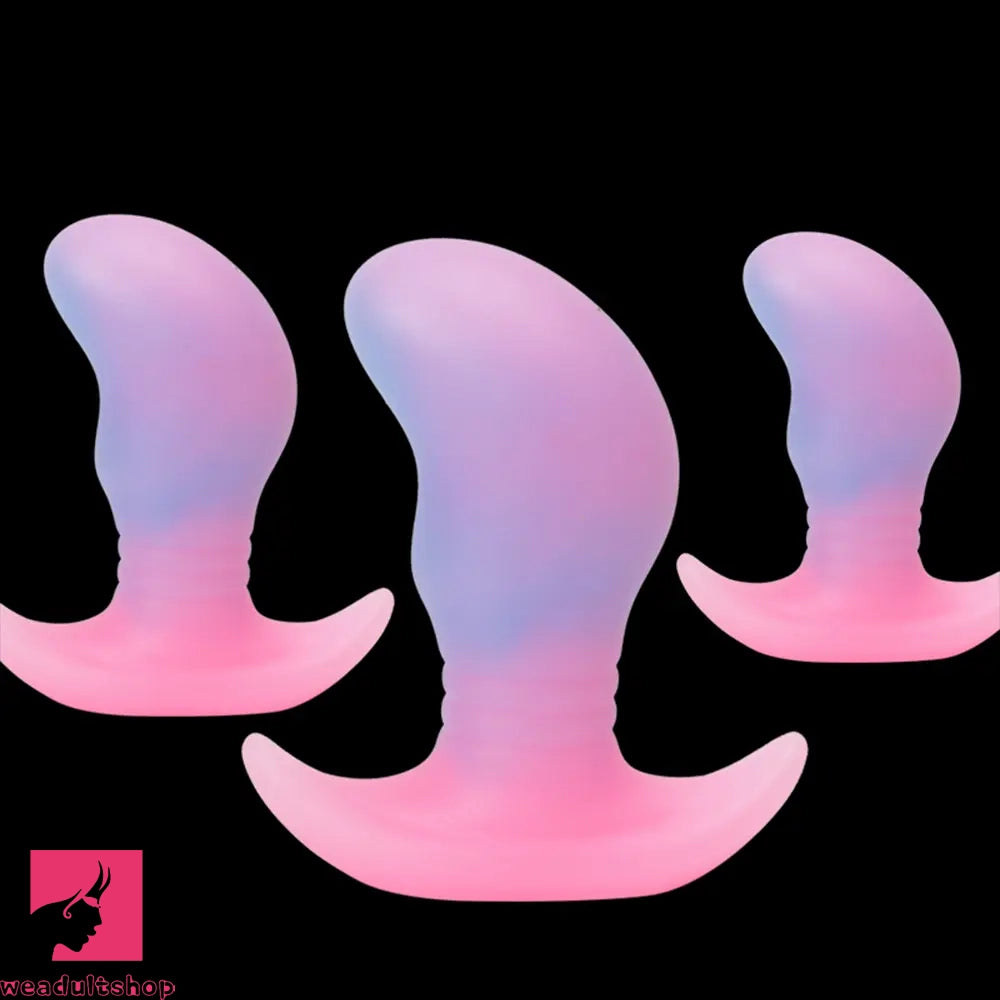 4.52in 5.31in 6.69in Luminous Soft Small Silicone Butt Plug Dildo Prostate