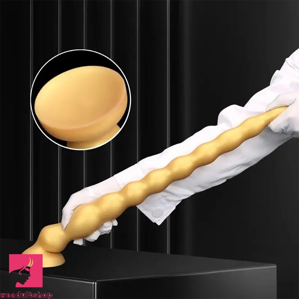 13.97in Long Anal Beads Soft Silicone Butt Plug Thread Prostate Using