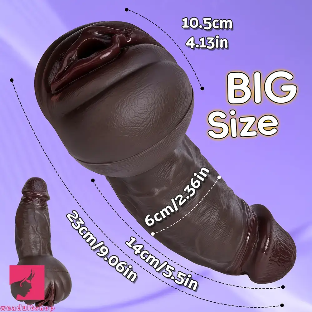 9.06in 3D Realistic Channel Pocket Pussy Dildo Lifelike Details For Orgasm
