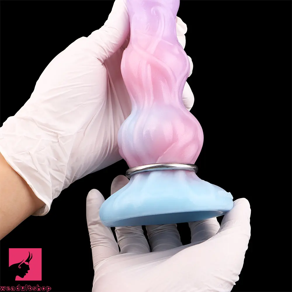 8.11in Inflatable Silicone Soft Dildo Squeeze Water Female Male Cock Toy