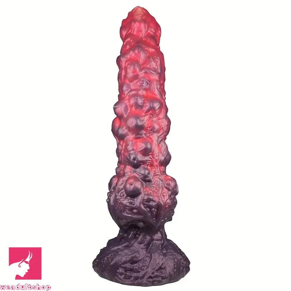 9.84in Monster Fantasy Spiked Silicone Soft Big Dildo For Hands-Free Sex