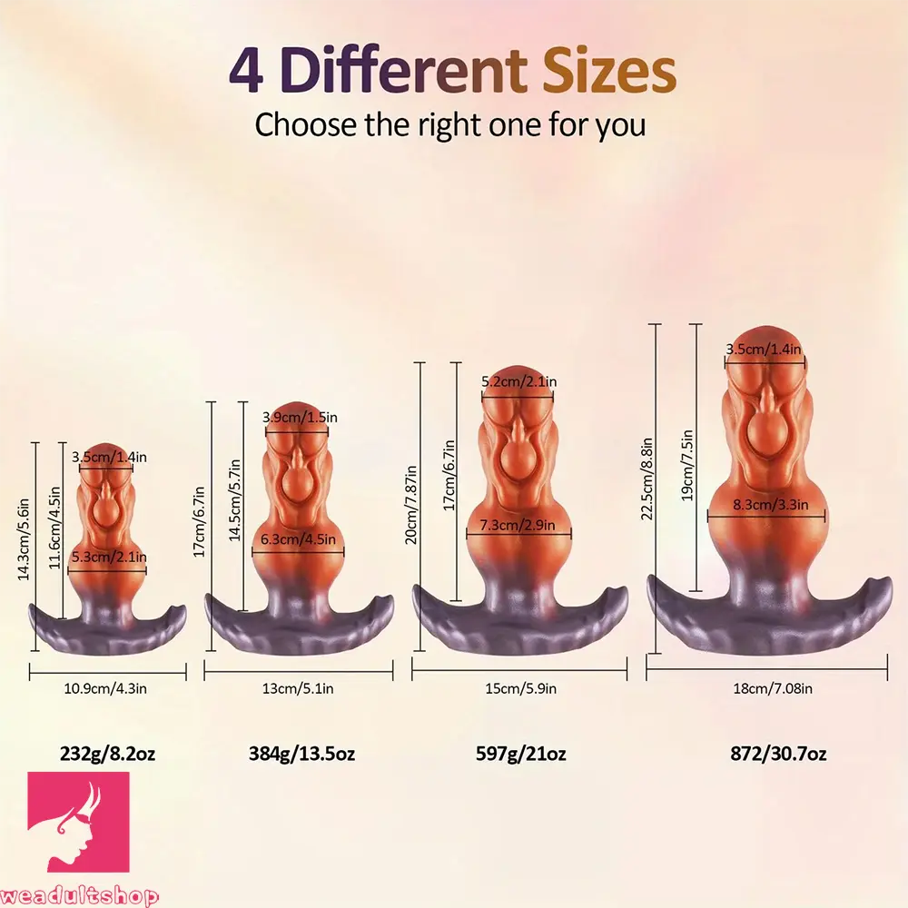 5.6in 6.7in 7.87in 8.8in Silicone Anal Plug With Knot Dildo For Anal Pleasure