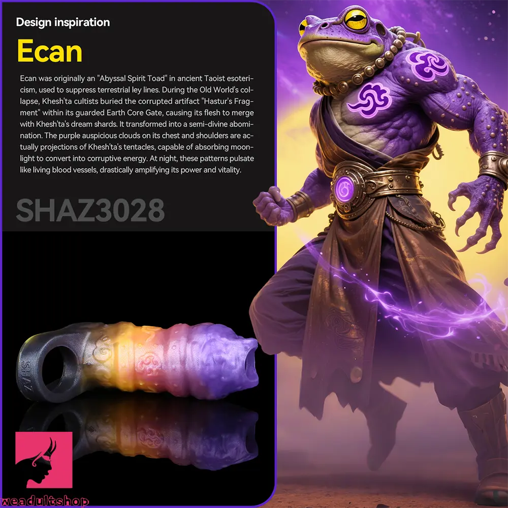4.76in Ecan Dragon Fantasy Silicone Soft Dildo Sleeve Penis Extender