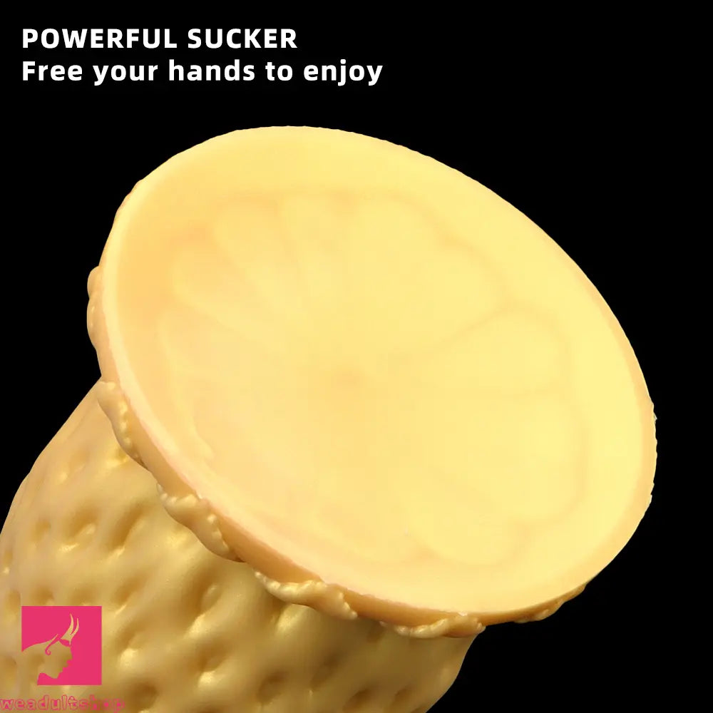 5.9in 8.07in 9.84in Gold Silicone Thick Strawberry Penis Anal Plug Dildo