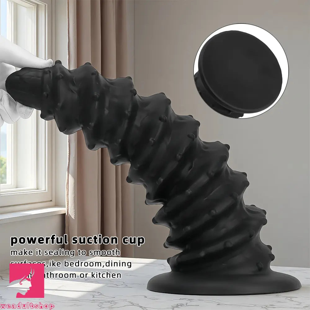 10.43in 12in 14.17in Extra-Big Long Threaded Silicone Sharp Head Dildo