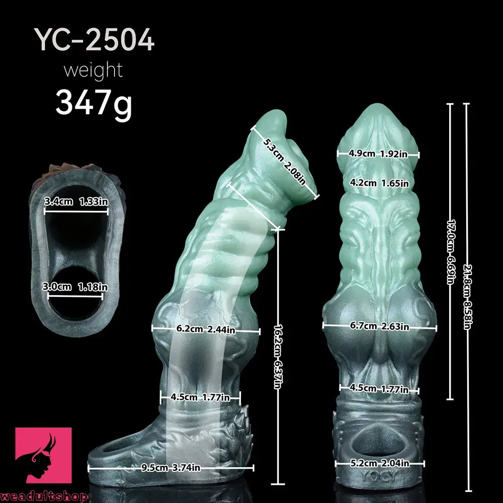 8.58in Wolf Animal Knot Hollow Penis Sleeve Dildo Cock Enlargement Sleeve