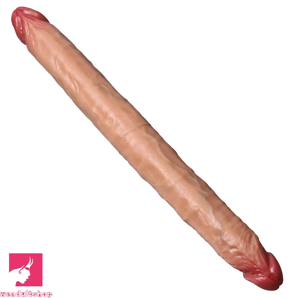 18.3in Dual Sided Dildo Soft Big Silicone Cock For Masturbation Aid