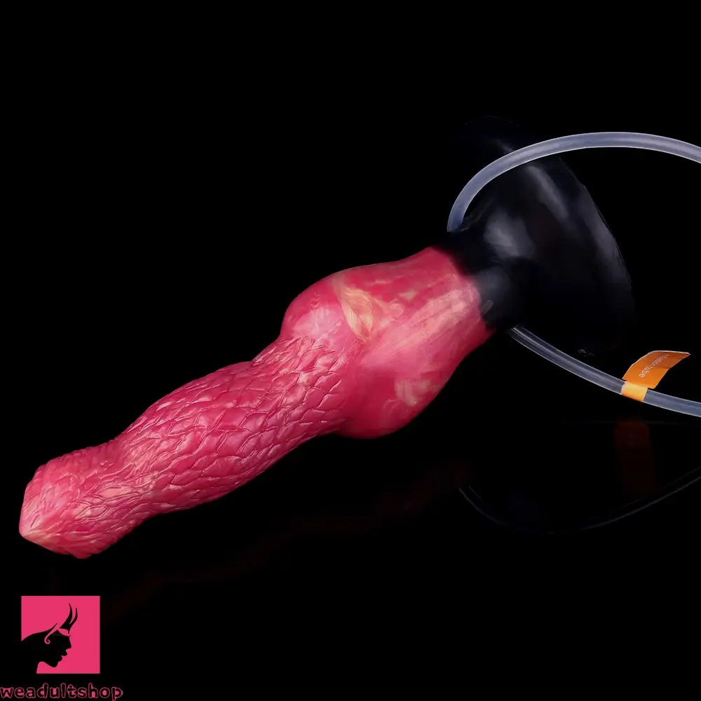 8.54in Fantasy Knotted Silicone Soft Big Dildo Ejaculating Penis Cock Toy