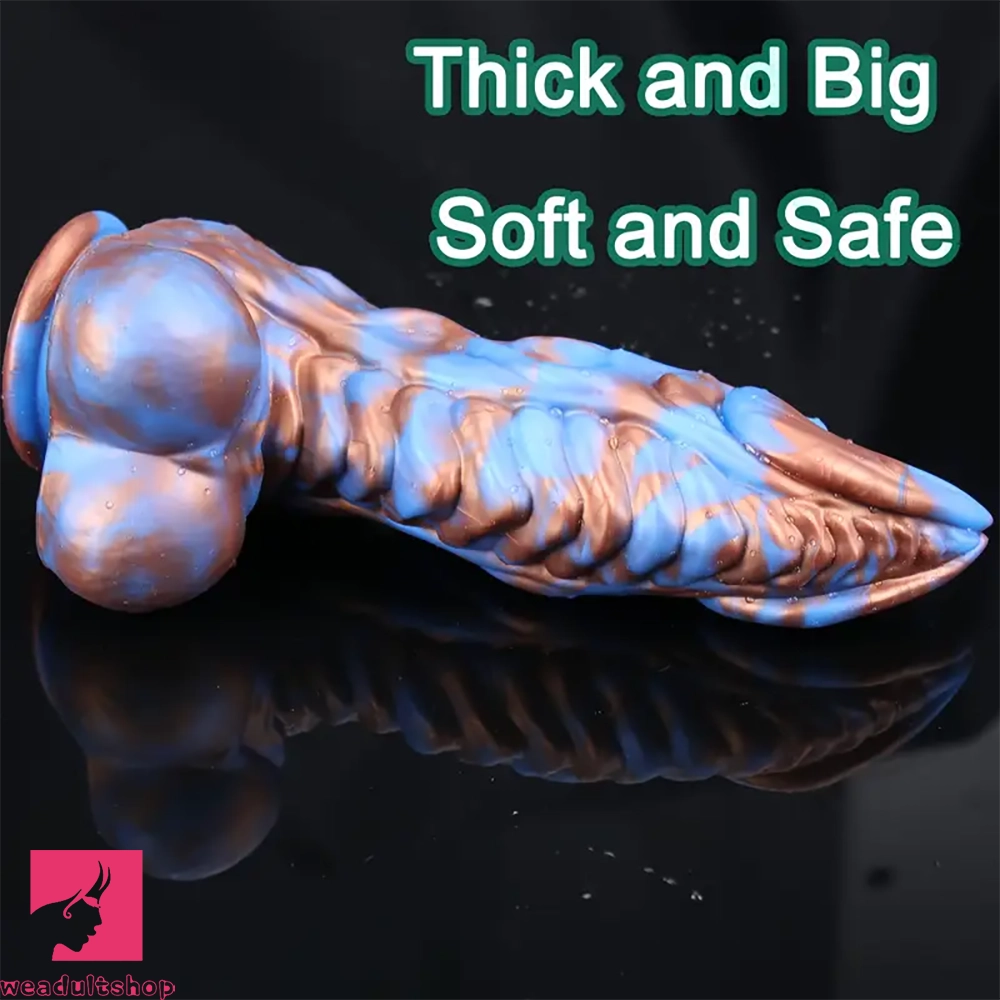 9.25in Monster Mixed Color Dildo Kirin Scale Thick Anal Plug For Prostate