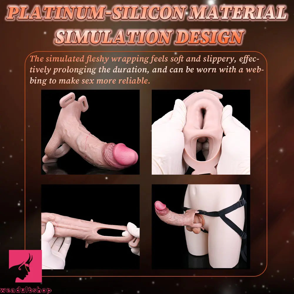 6.49in Strap on Penis Extender Cock Sleeve Dildo For Cock Supplies Sex