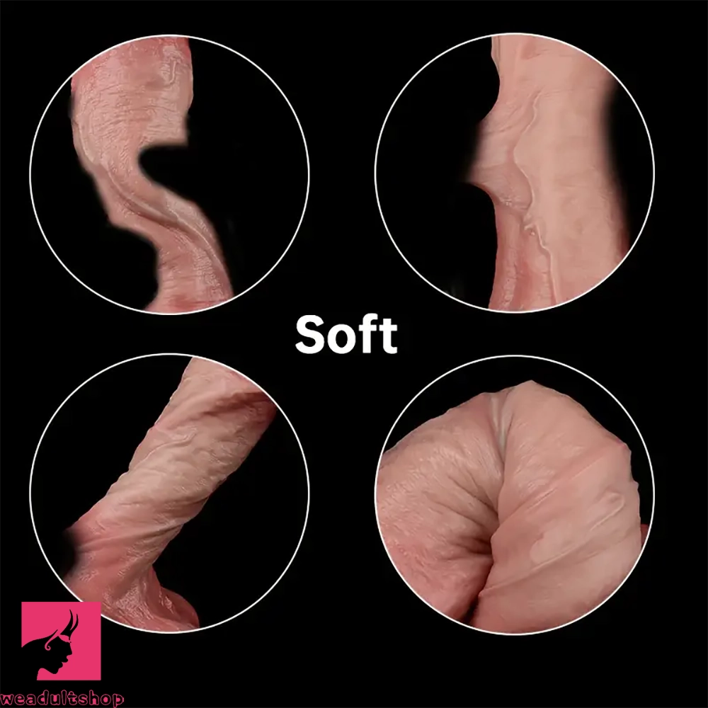 7.68in Realistic Silicone Double Liquid Lifelike Veins Soft G Spot Dildo
