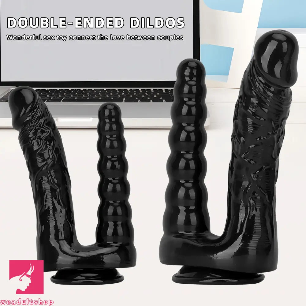 7.87in 10.43in PVC Double Headed Dildo Masturbator With Simulated Toy