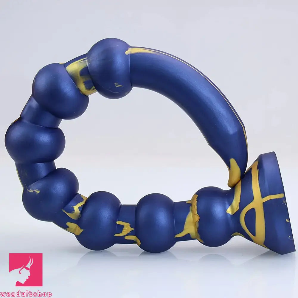 23.22in Long Soft Silicone Adult Toy Huge Dildo With Anal Beads For Clit