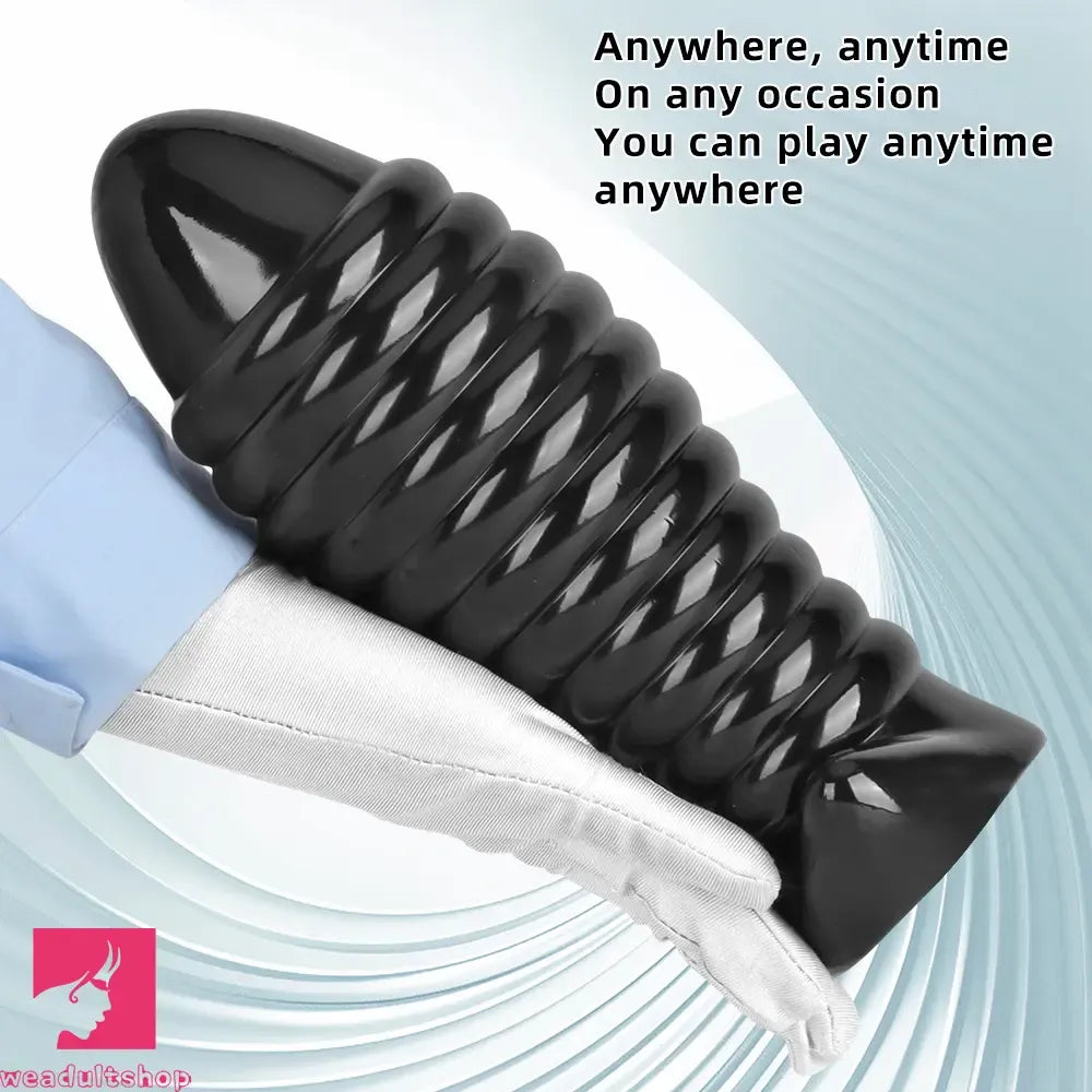 5.11in 7.08in 9.05in Dragon Egg Thread PVC Black Toy Big Butt Plug Dildo