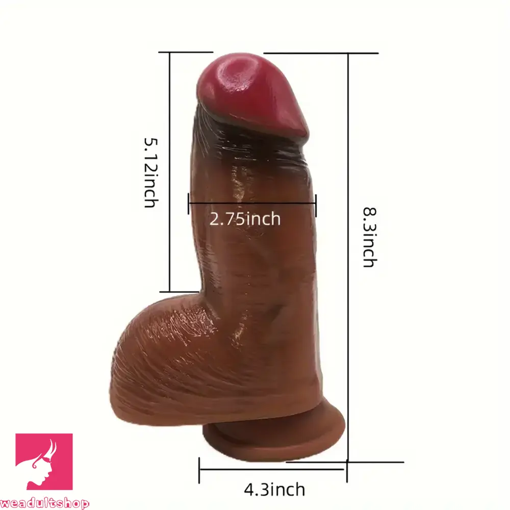8.3in Soft Silicone Big Double Layer Real Dildo For G-Spot Anal Sex