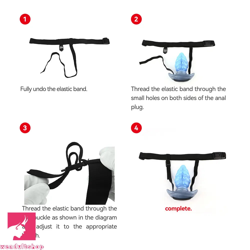 2.91in-9.05in Octopus Vibrating Anchor Dildo Anal Plug Wearable Mouth Gag