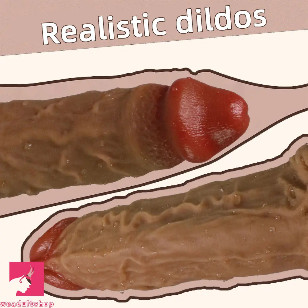 9.1in Realistic Explosive Veins Big Soft Silicone Dildo Suitable For Vaginal G-Spot