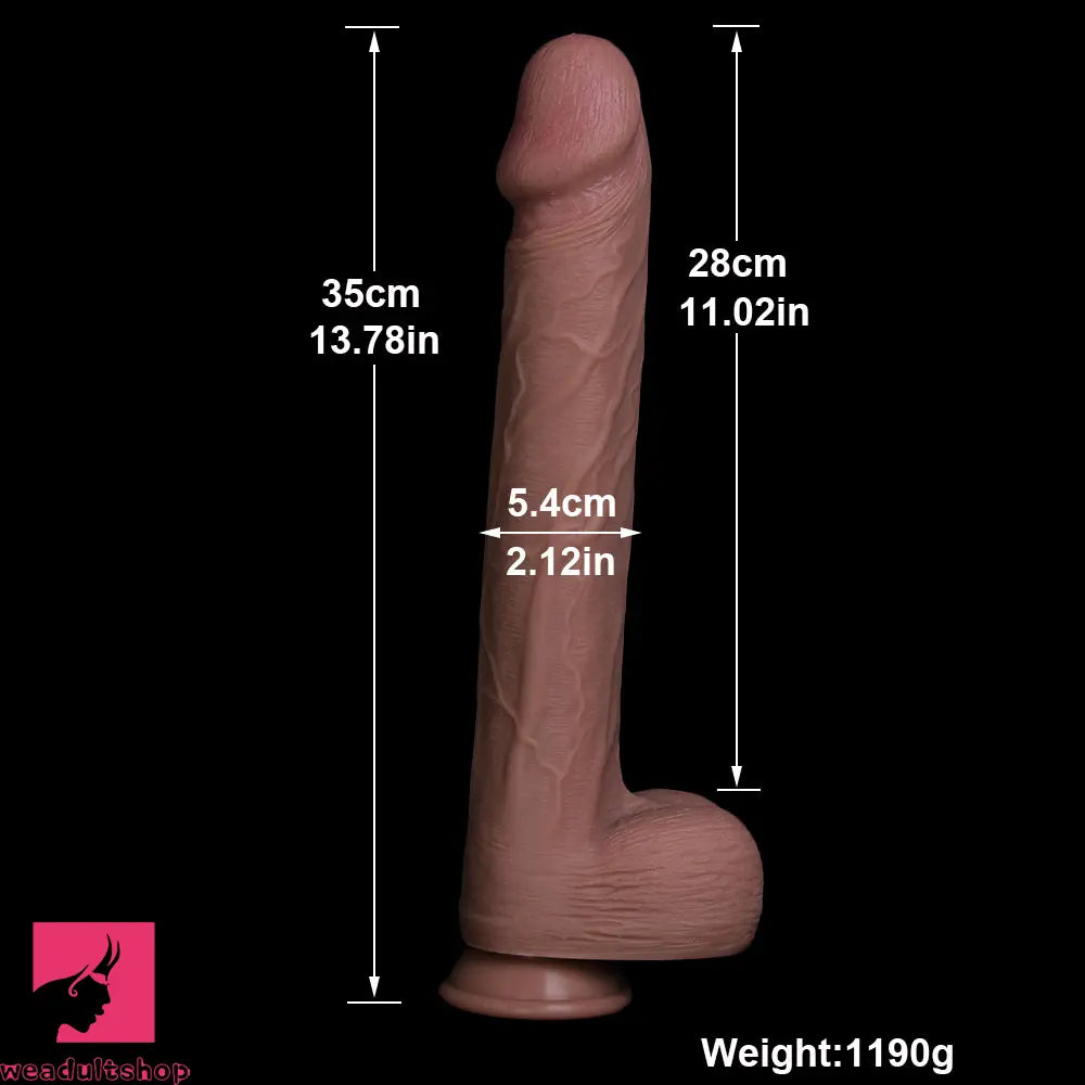13.78in Super Realistic Skin Silicone Soft Female Long Huge Dildo