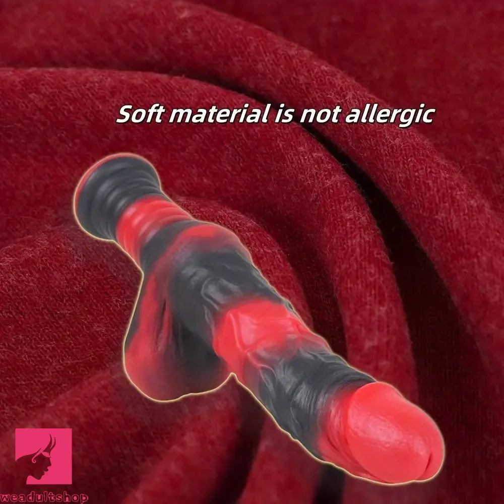 9.8in 10.4in Red Black Silicone Large Fantasy Sword Dildo With Handle