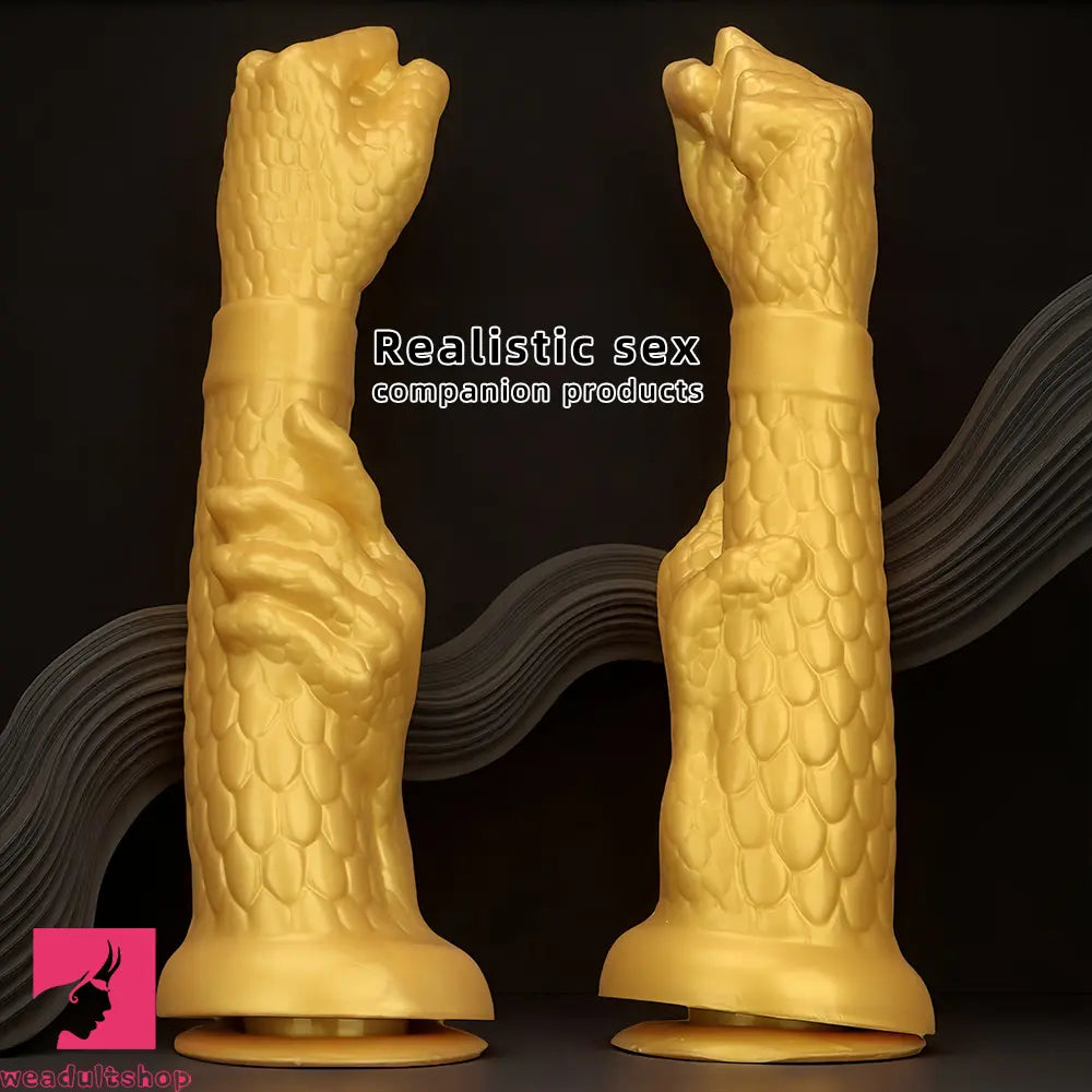 13in Golden Silicone Fist Large Prosthetic Arm Hand Dildo For Fist Hand