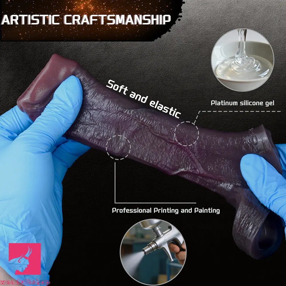 4.29in 4.96in 5.94in Soft Elastic Real Wearable Platinum Silicone Dildo Sleeve
