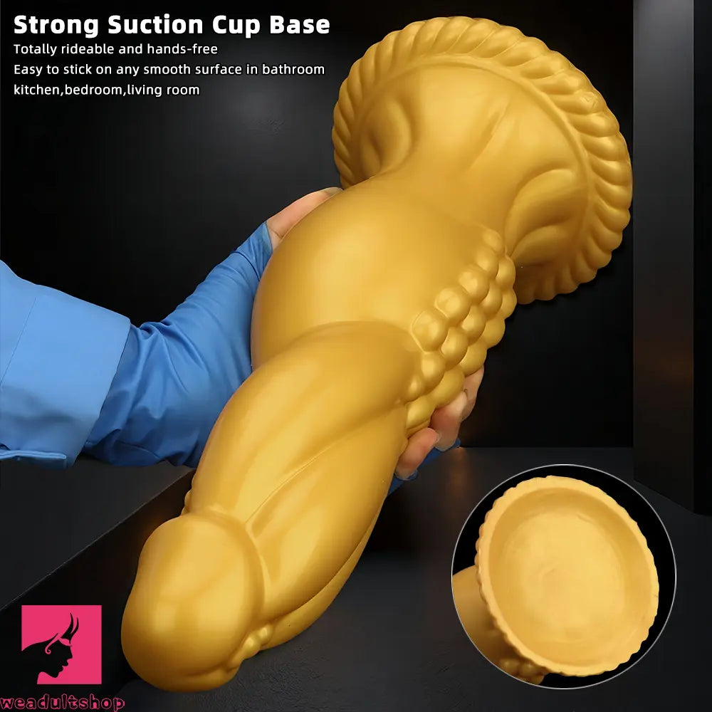 13.78in Golden Soft Silicone Big Fantasy Highquality Material Anal Dildo