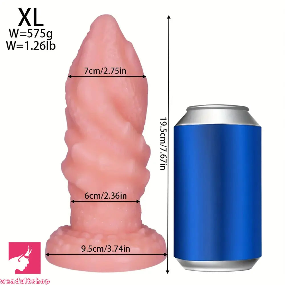 4.4in 5.51in 6.49in 7.67in PVC Anal Plug Odd Spiral Dildo With Suction Cup