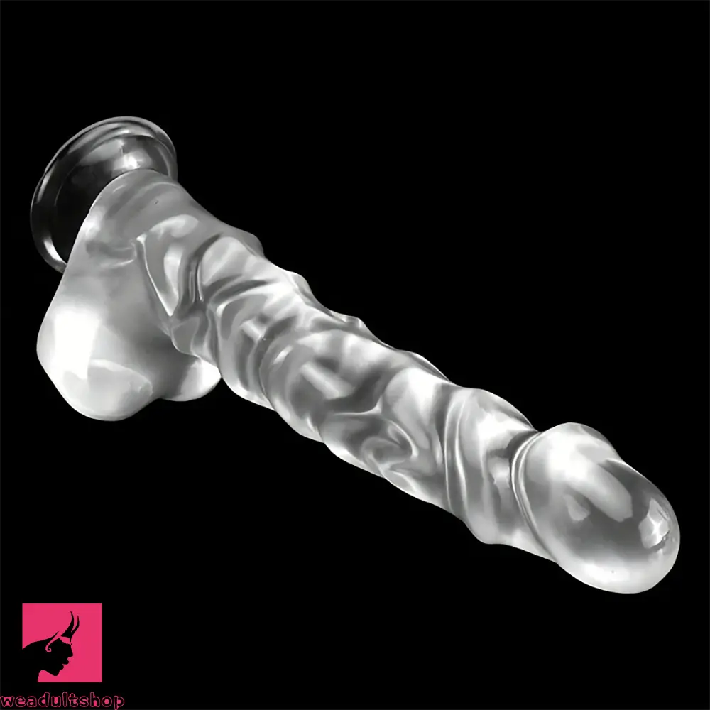 13.18in Realistic Soft Crystal Jelly Penis Trainer Transparent PVC Long Dildo