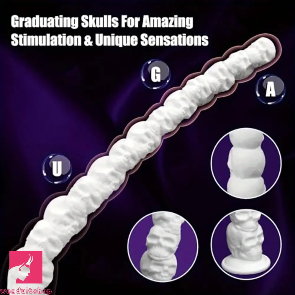 17.7in White Monster Skull Silicone Huge Fantasy Dildo For Deep Exploration