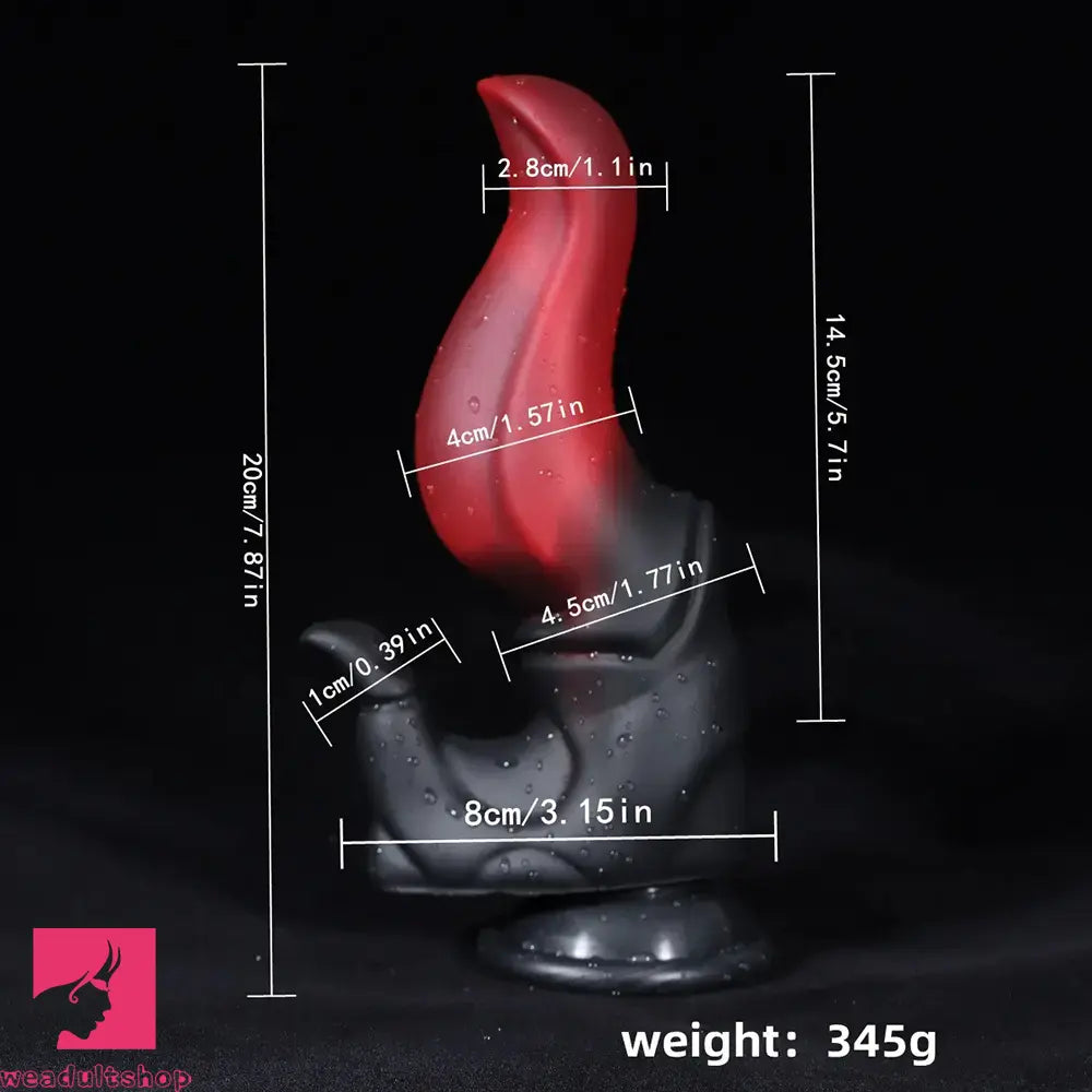 7.87in Silicone Fantasy Odd Sharp Head Dildo Mixed-colors Sensory Sex Play