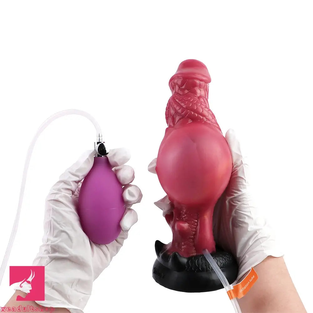 8.26in Dragon Ejaculating Inflatable Silicone Soft Animal Creature Odd Dildo