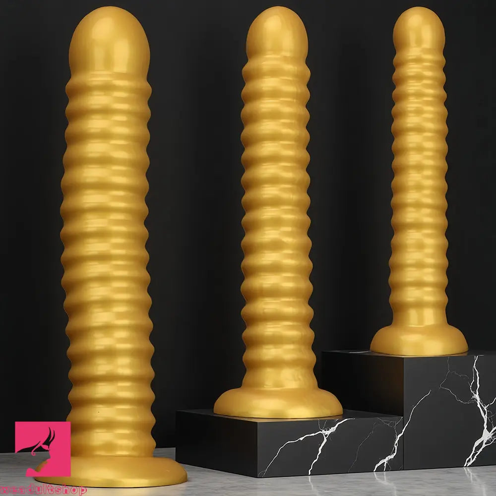 9.64in 11.81in 13.18in Golden Silicone Thread Soft Big Dildo Masturbator