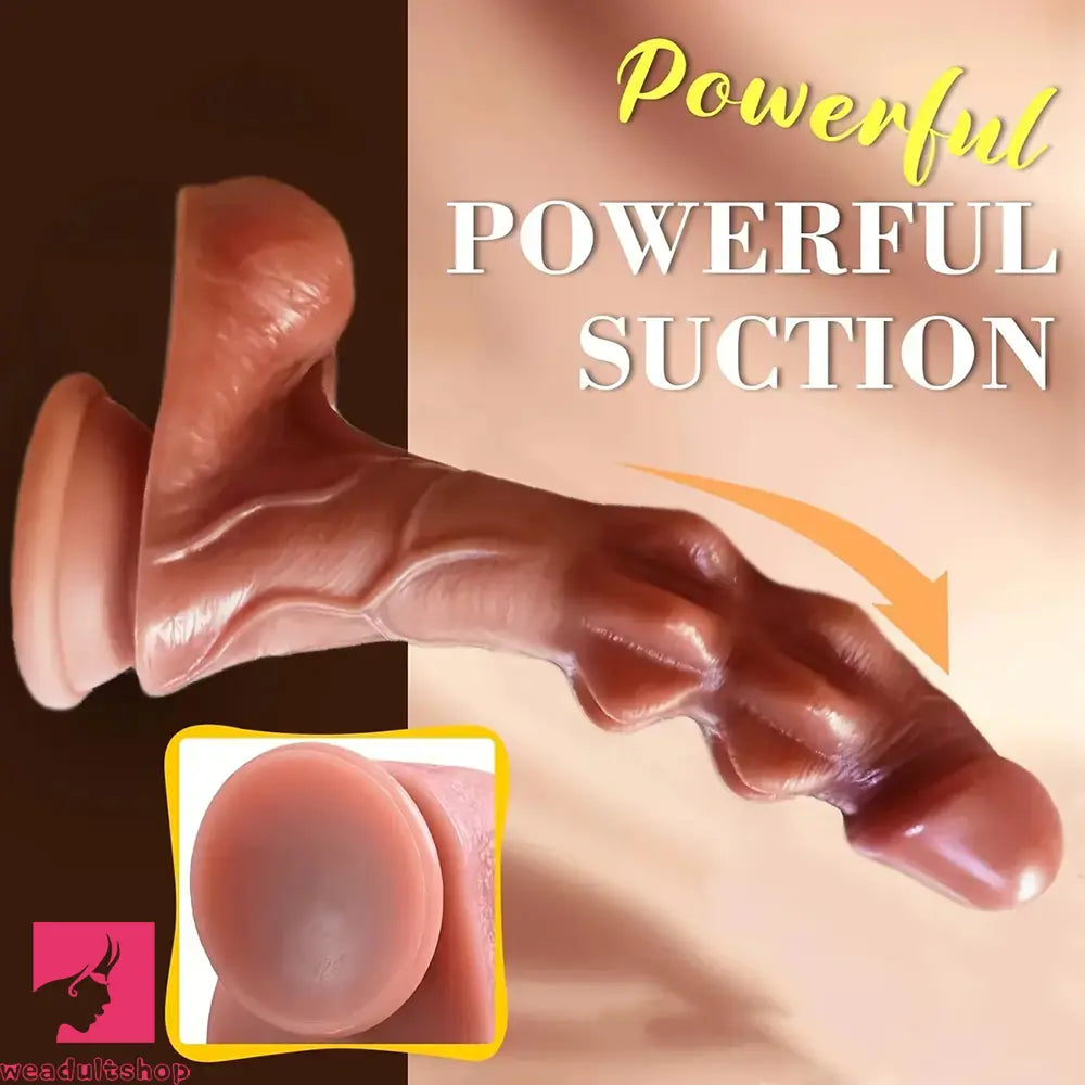 9.8in Double Layer Silicone Fantasy Soft Realistic Hands-free Game Dildo