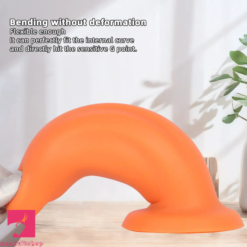 7.67in Liquid Silicone Thick Soft Dolphin Animal Dildo For Cock Orgasm