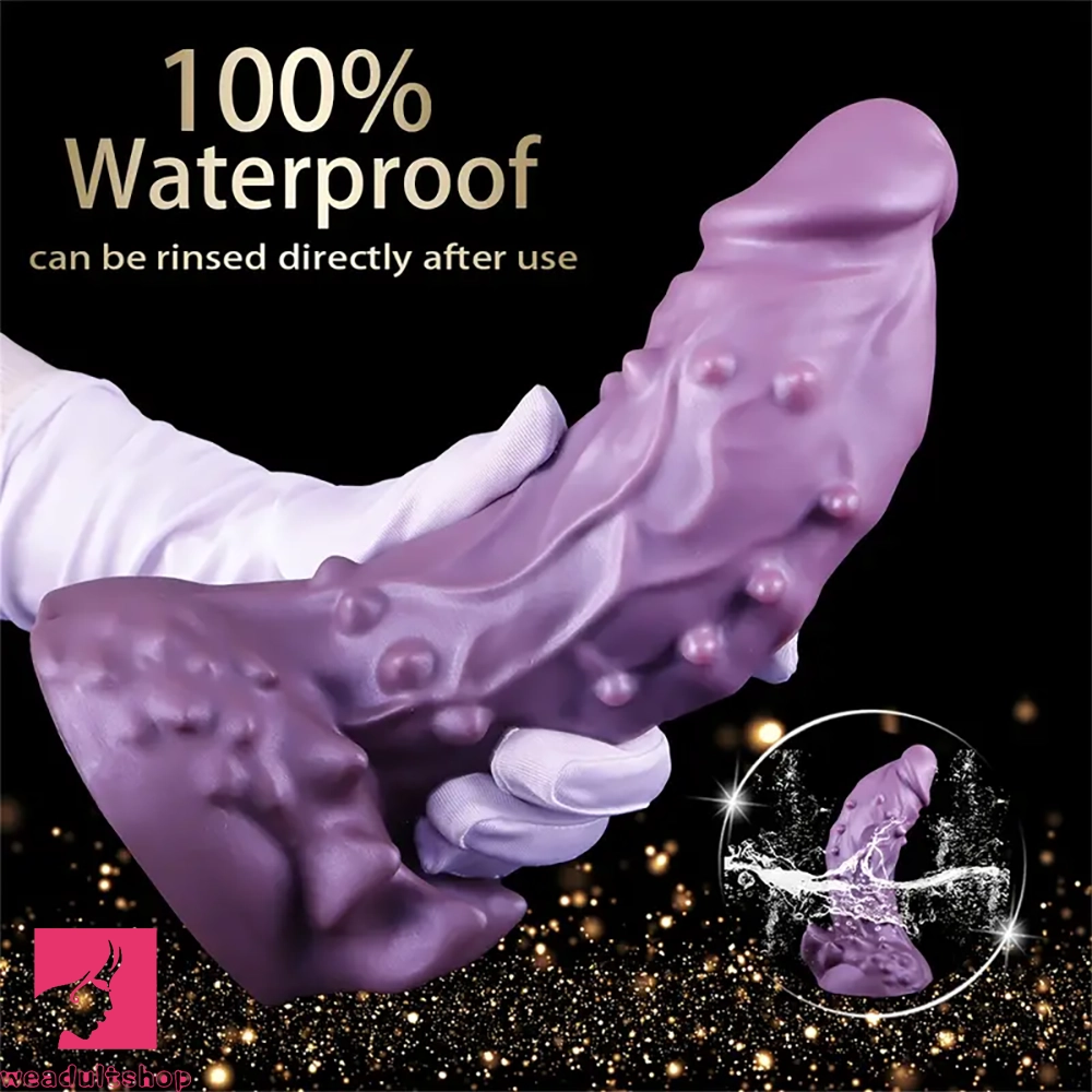 6.49in 7.67in 8.85in Purple Monster Big Flexible Barbed Alien Odd Dildo