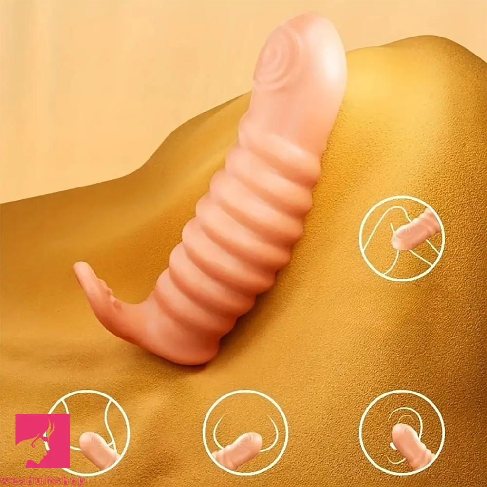 3.43in G-Point Finger Dildo Sleeve Massager Soft Rubber Vaginal Sex