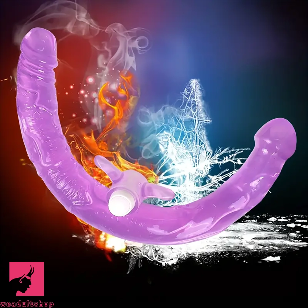 13.78in Double Ended Flexible Vibrating Double Penetration Cock Dildo