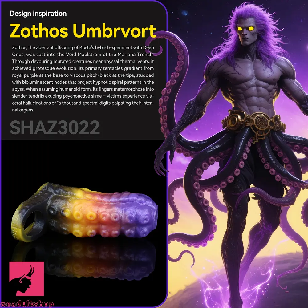 4.72in Zothos Umbrvort Tentacle Silicone Soft Dildo Sleeve Penis Extender