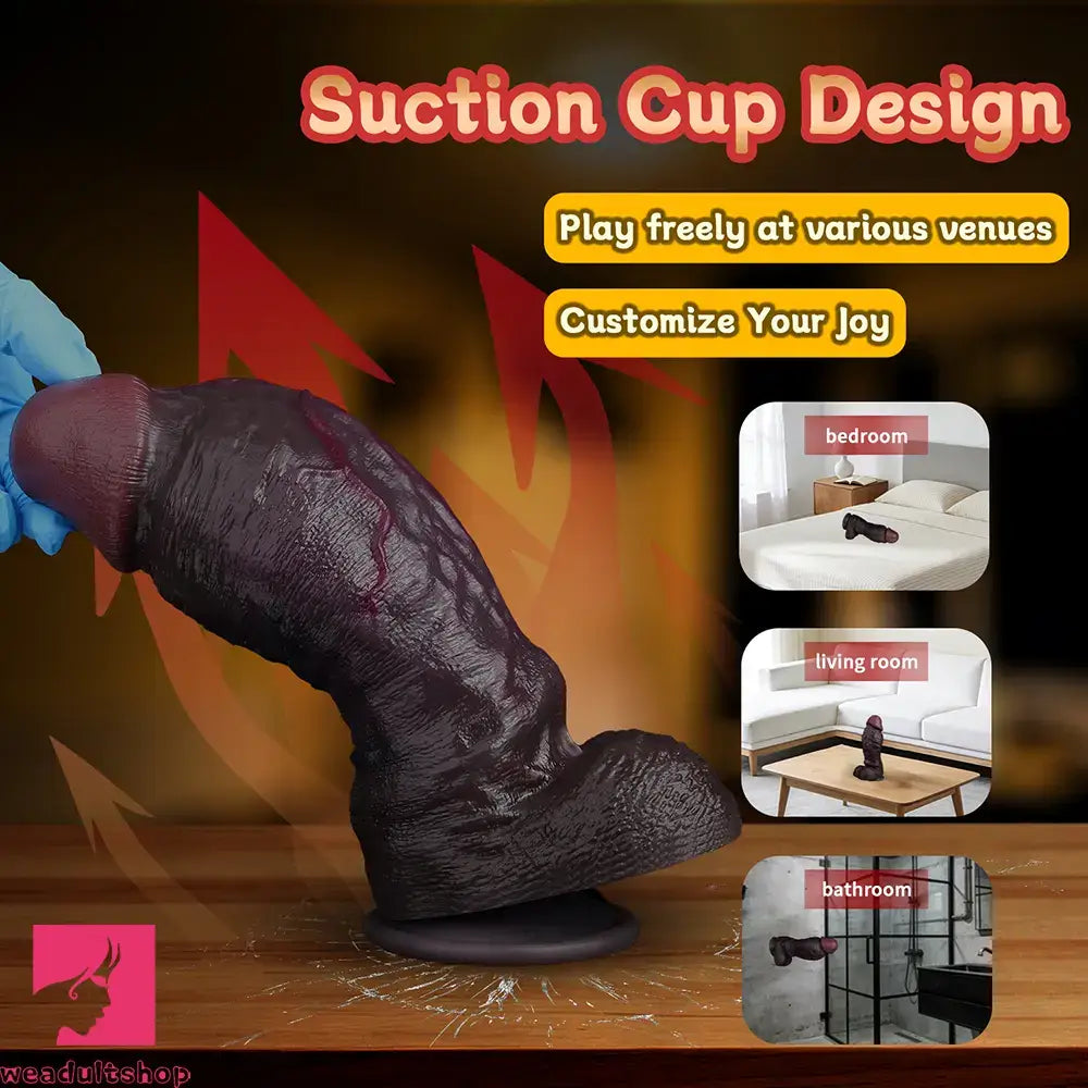 8.98in Real Feel Dual Density Silicone Soft Real Dildo Hands-Free Cock Toy