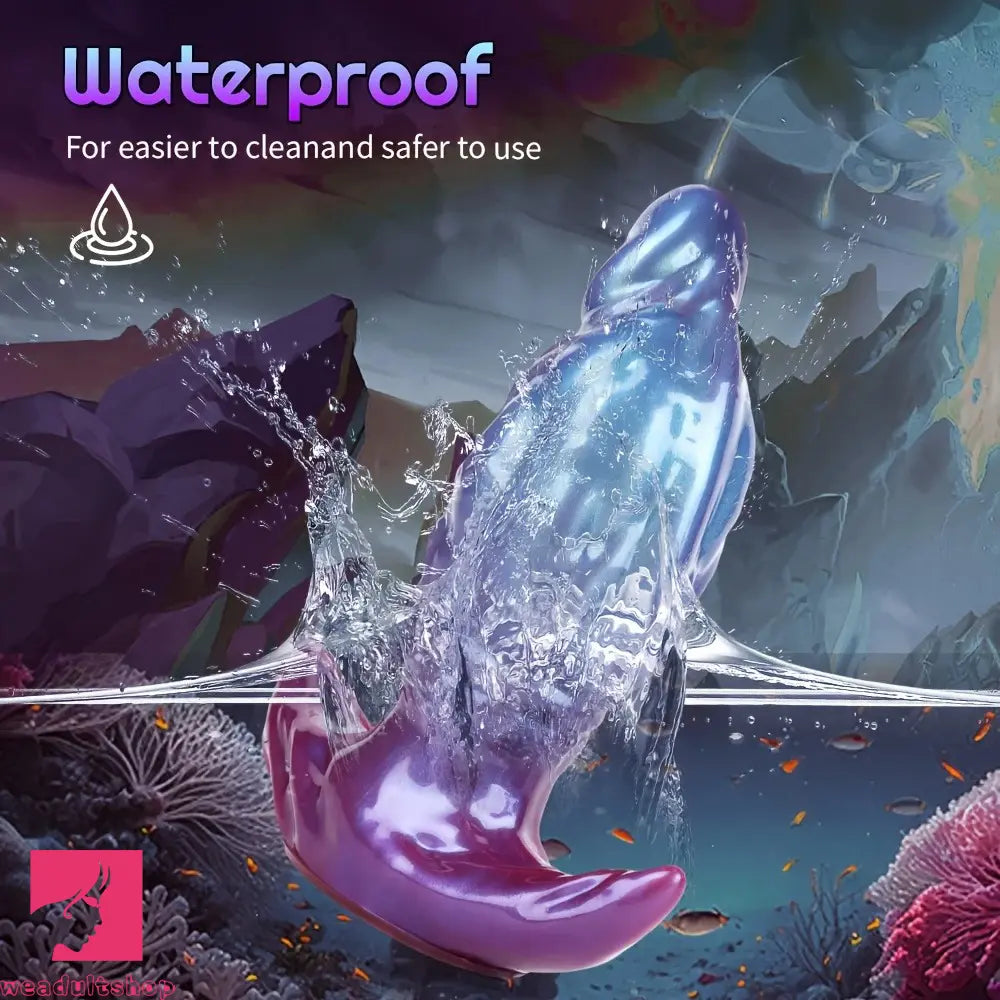 5.74in 6.92in 8.14in Soft Silicone Anal Plug Iridescent Blue Simulated Dildo